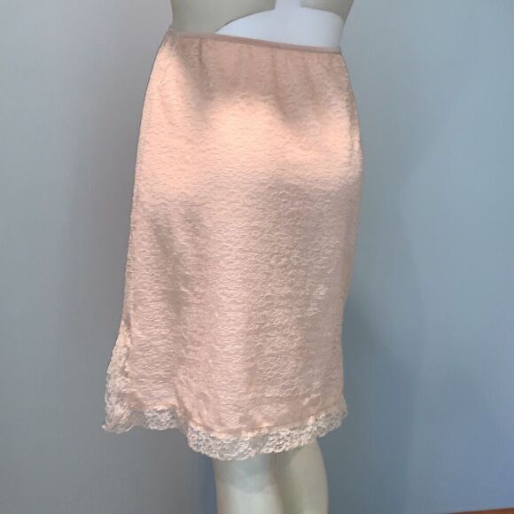 Vintage 1950s Charmode Nude Pink Lace Half Slip Pillow Tab Nylon Medium - Picture 10 of 14
